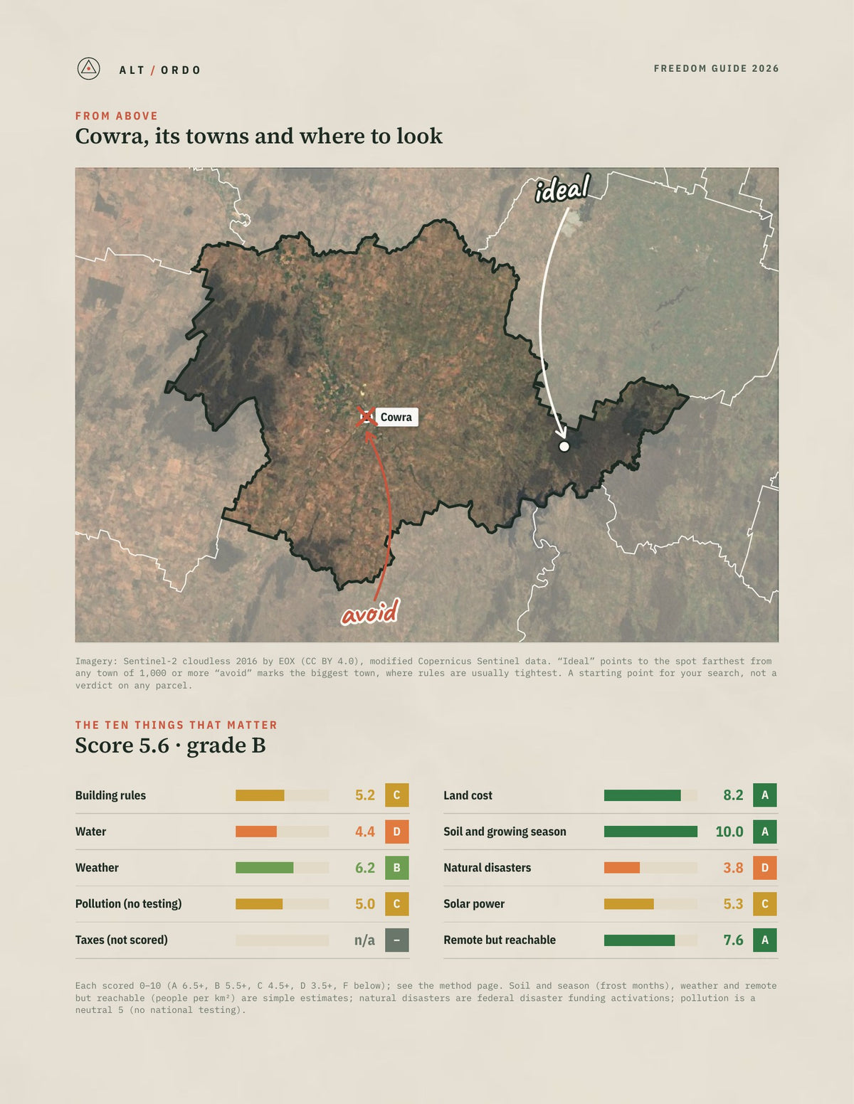 Cowra, New South Wales Off-Grid Guide 2026 from above