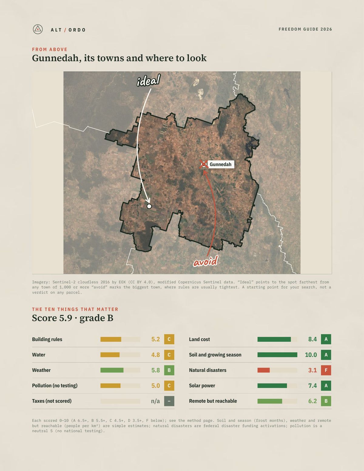 Gunnedah, New South Wales Off-Grid Guide 2026 from above
