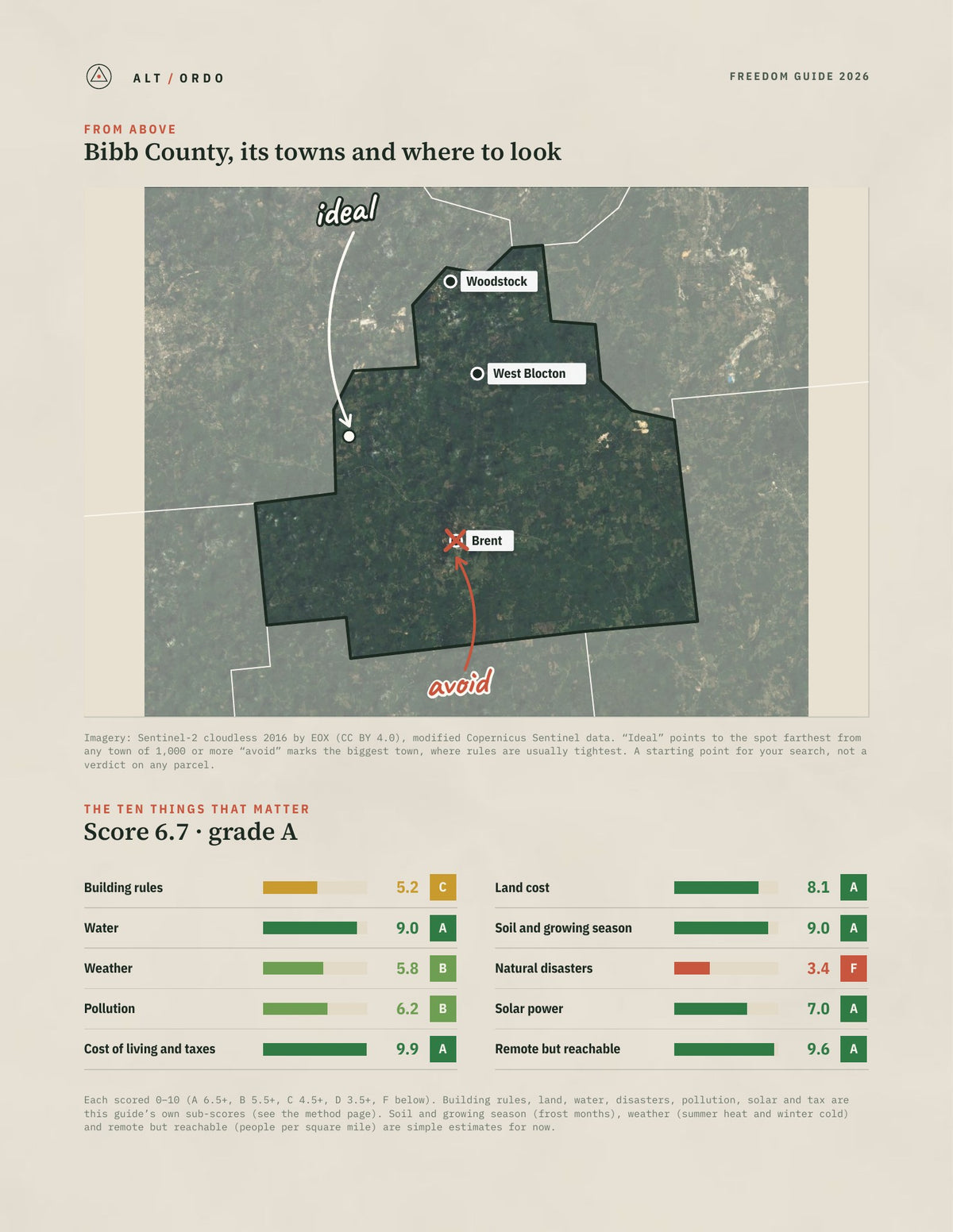 Bibb County, Alabama Off-Grid Guide 2026 from above