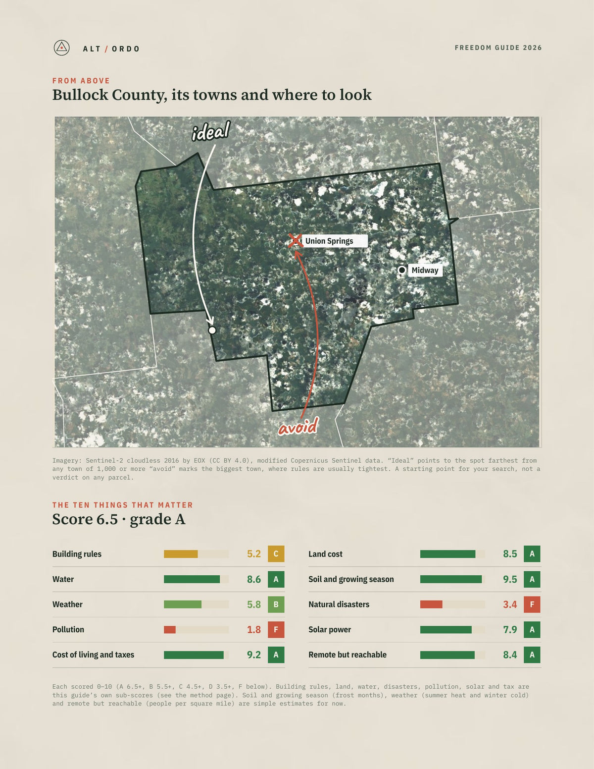 Bullock County, Alabama Off-Grid Guide 2026 from above