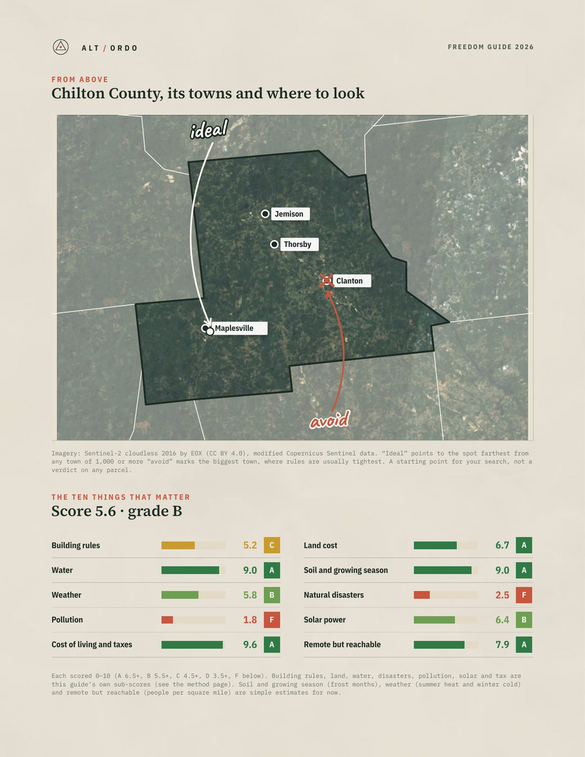 Chilton County, Alabama Off-Grid Guide 2026 from above