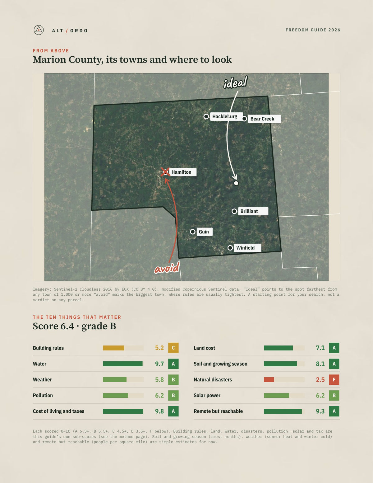 Marion County, Alabama Off-Grid Guide 2026 from above