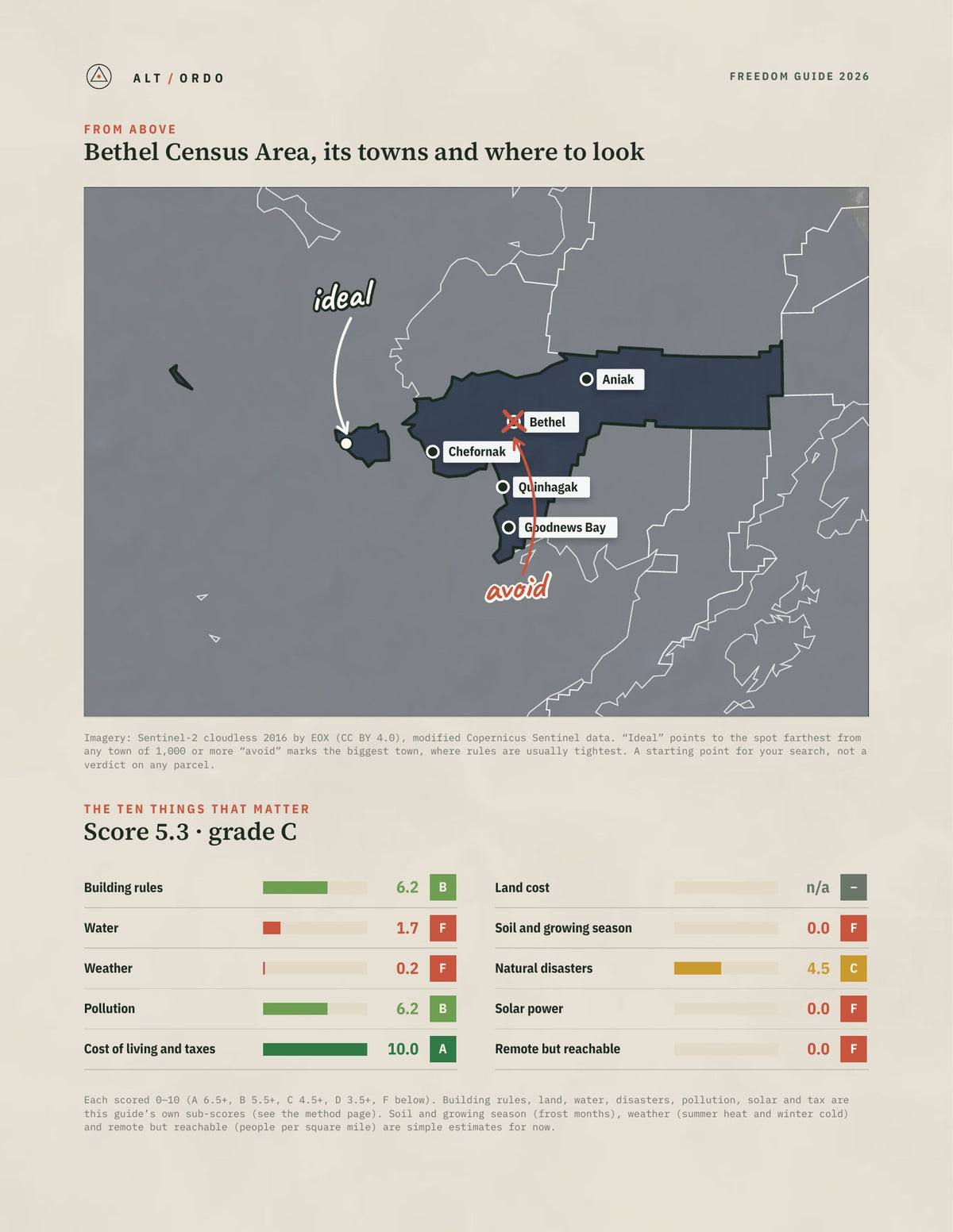 Bethel Census Area, Alaska Off-Grid Guide 2026 from above