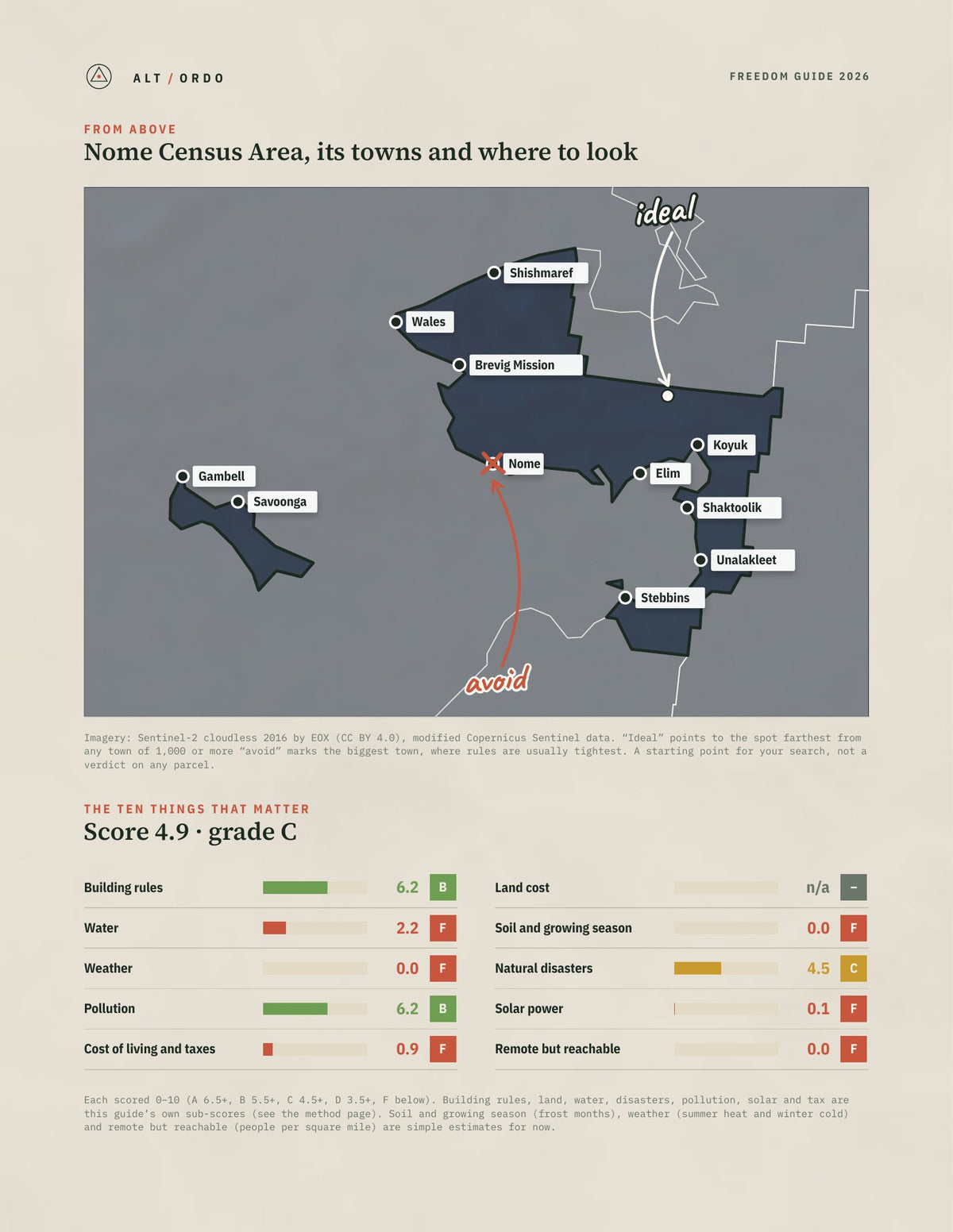 Nome Census Area, Alaska Off-Grid Guide 2026 from above