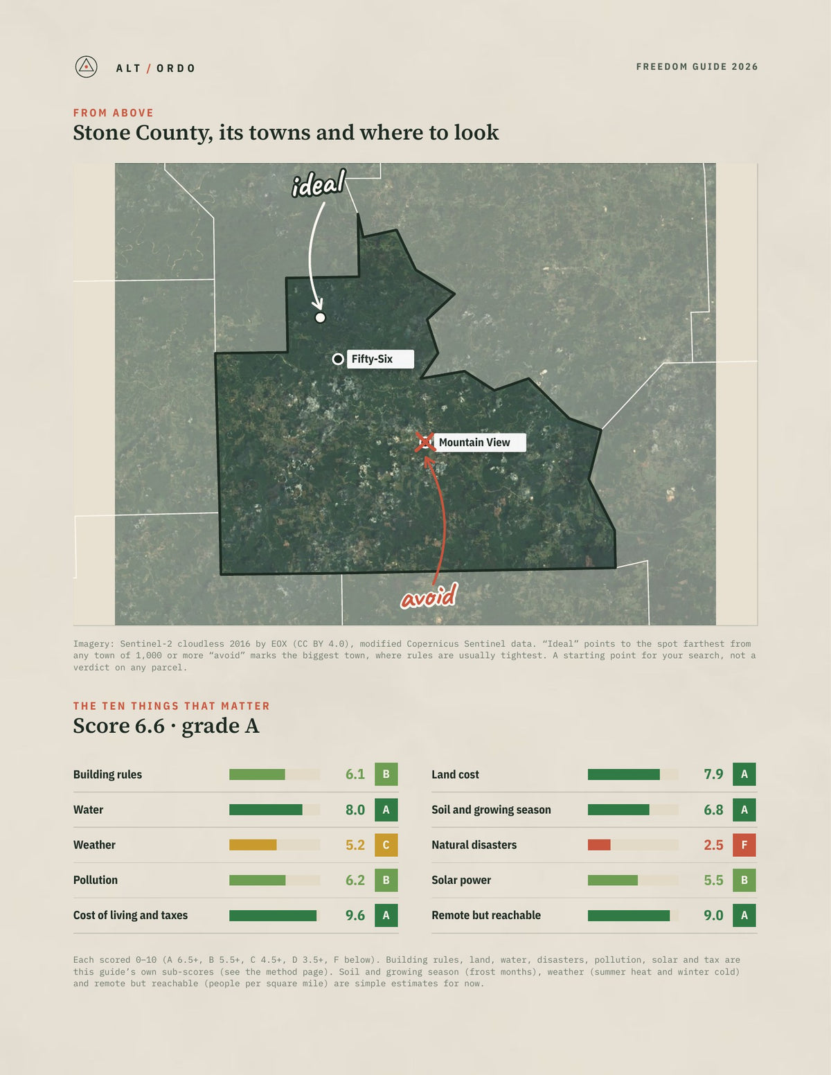 Stone County, Arkansas Off-Grid Guide 2026 from above