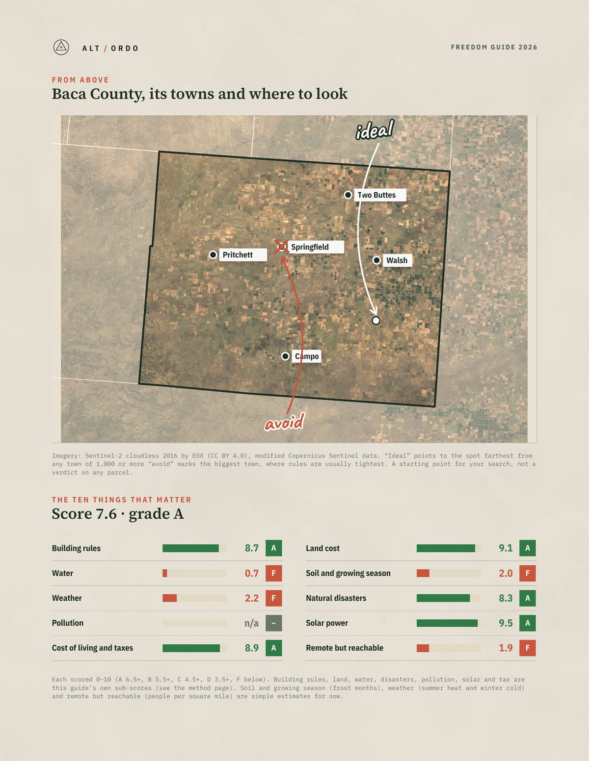 Baca County, Colorado Off-Grid Guide 2026 from above