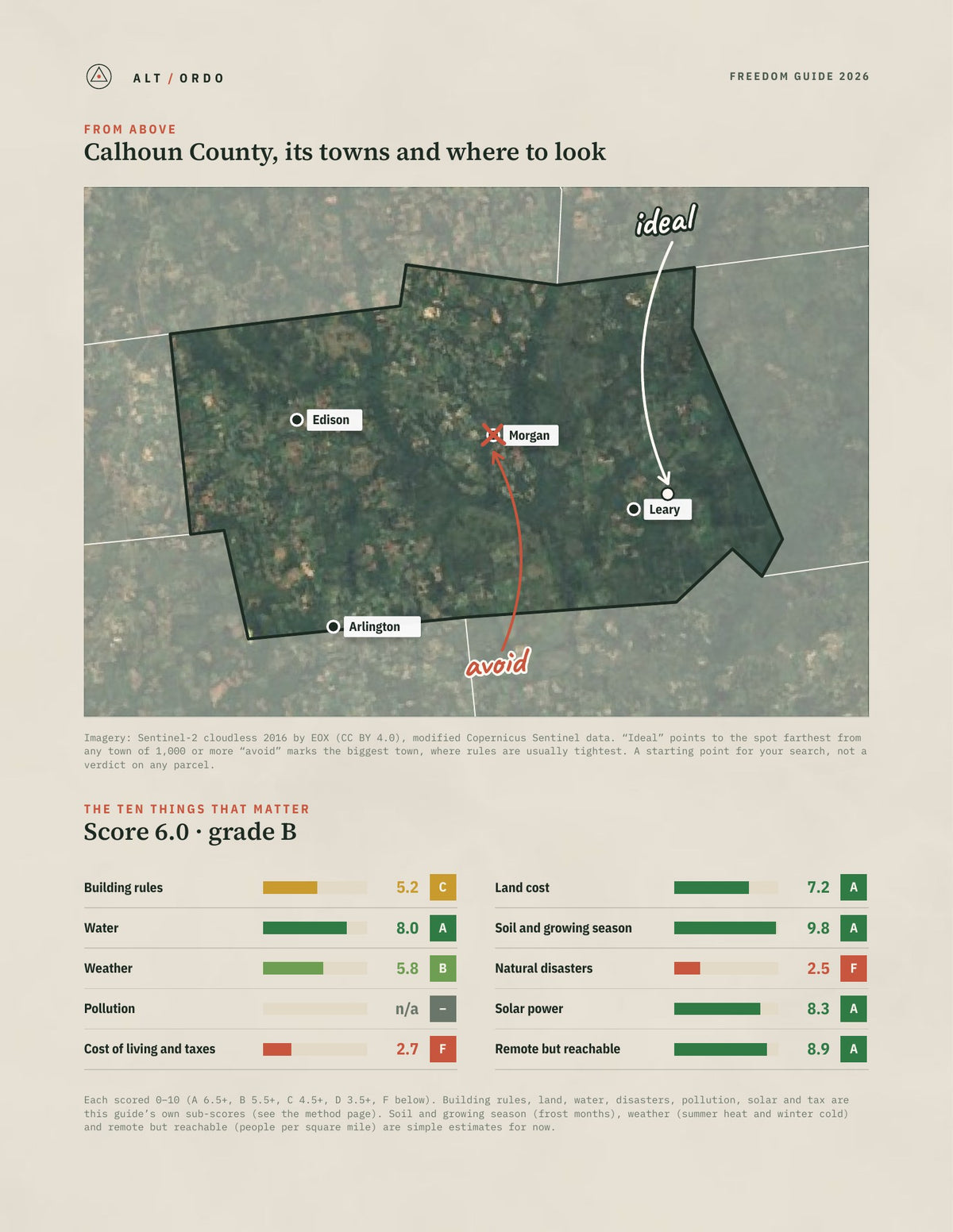 Calhoun County, Georgia Off-Grid Guide 2026 from above