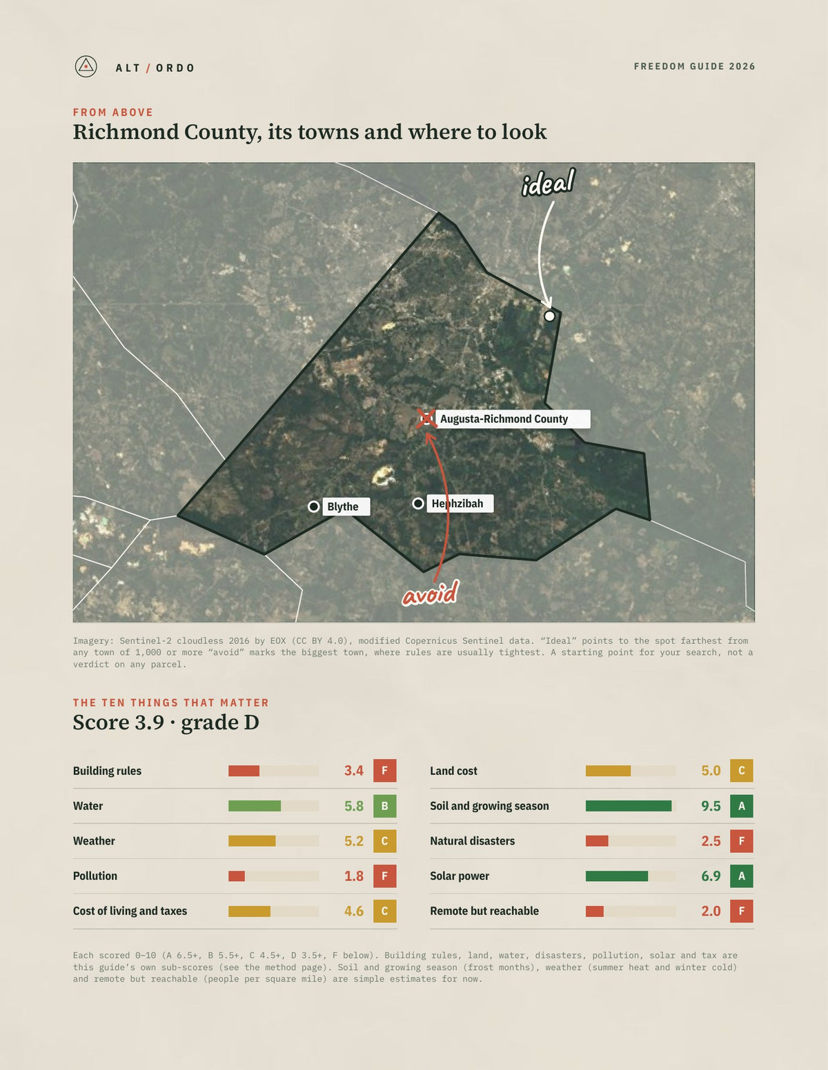 Richmond County, Georgia Off-Grid Guide 2026 from above
