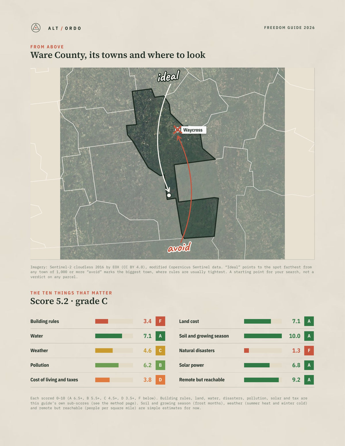 Ware County, Georgia Off-Grid Guide 2026 from above