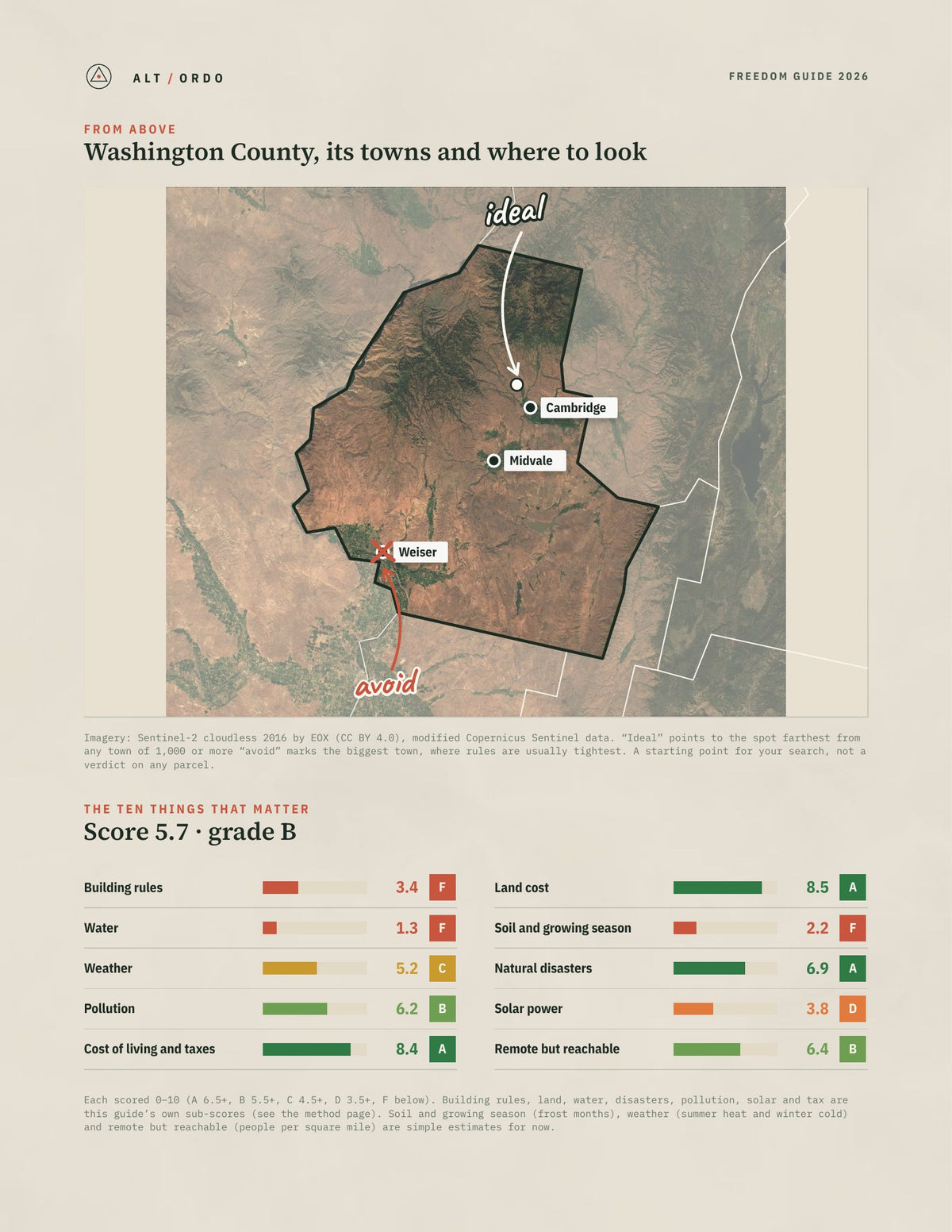 Washington County, Idaho Off-Grid Guide 2026 from above
