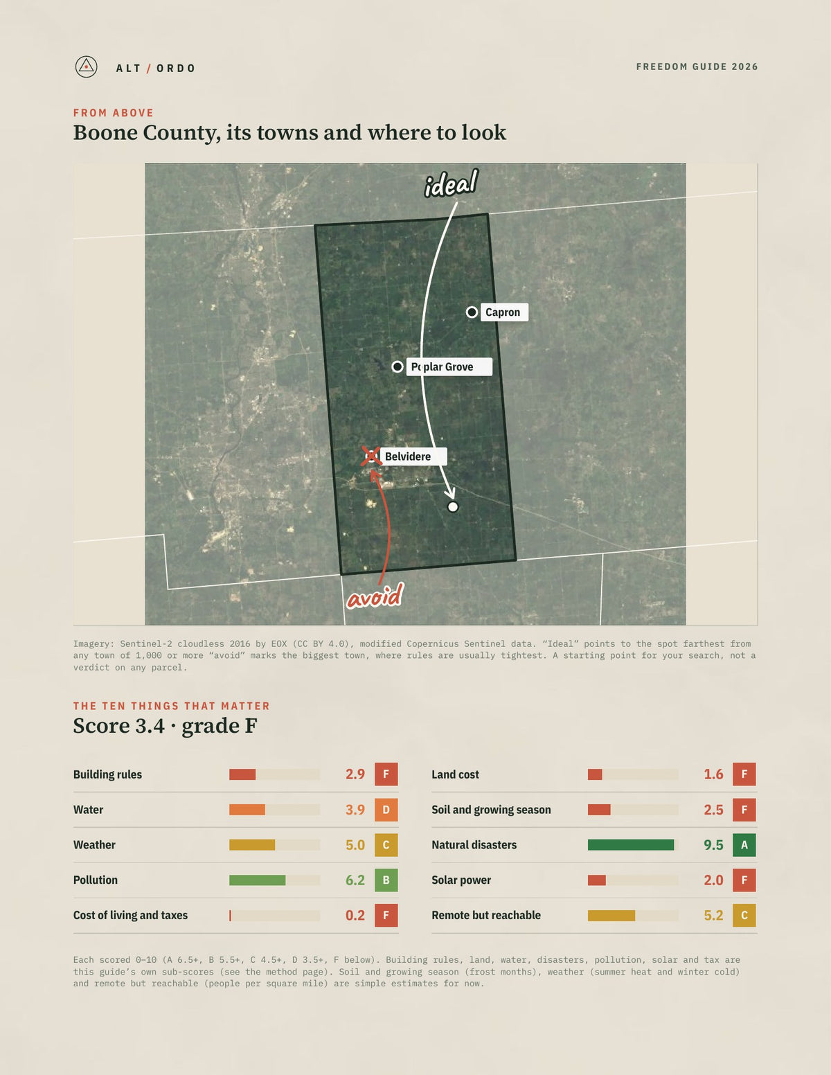 Boone County, Illinois Off-Grid Guide 2026 from above