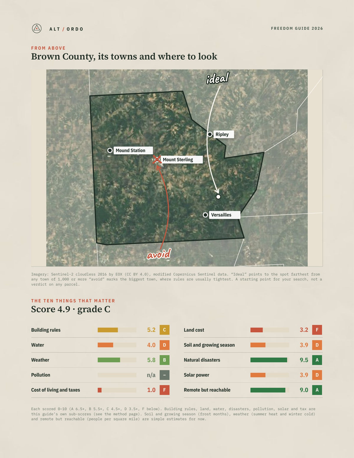 Brown County, Illinois Off-Grid Guide 2026 from above