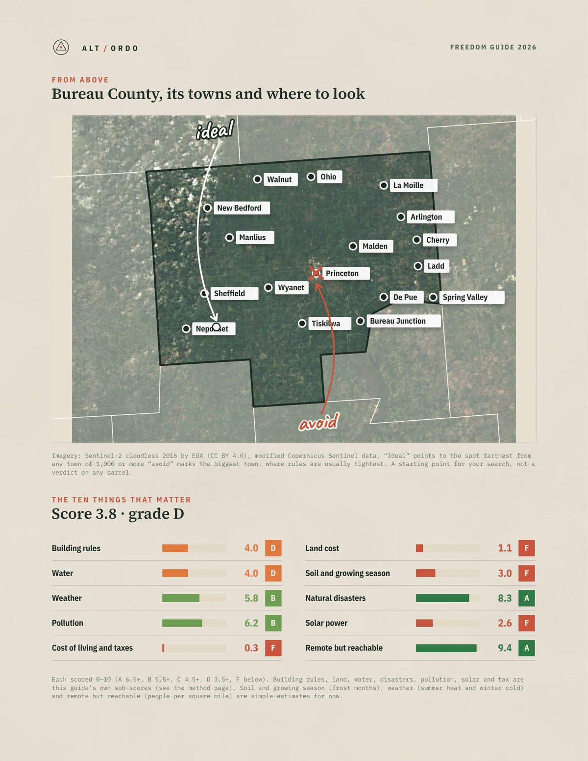 Bureau County, Illinois Off-Grid Guide 2026 from above