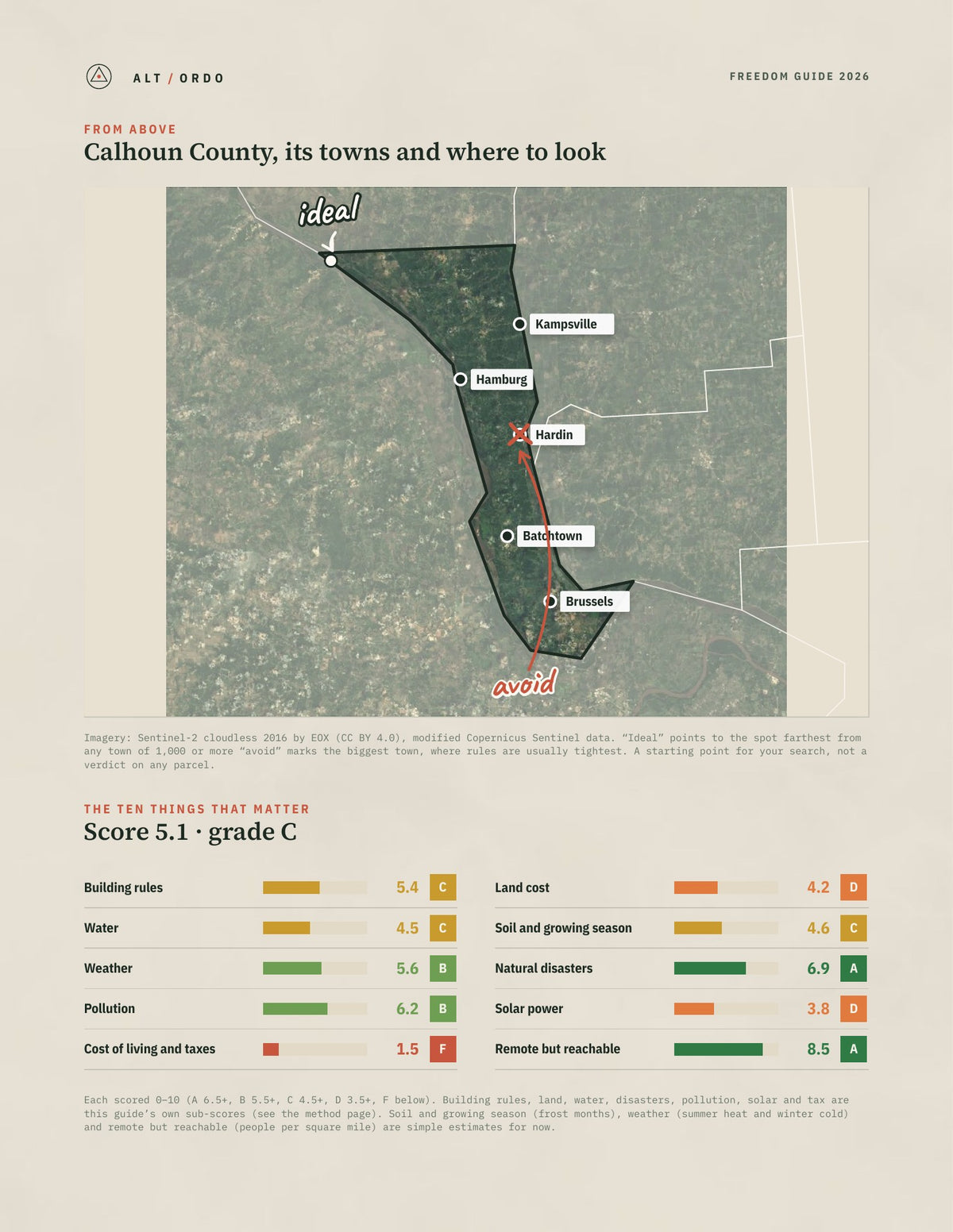 Calhoun County, Illinois Off-Grid Guide 2026 from above
