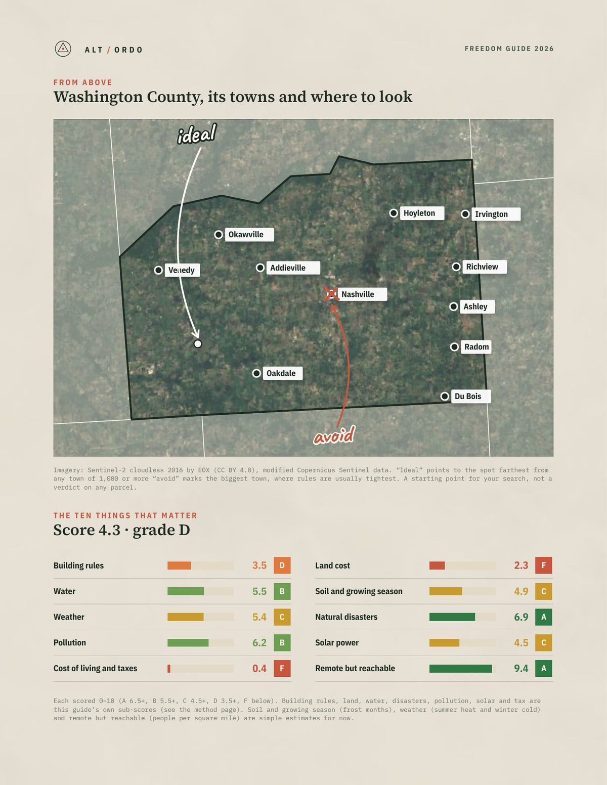 Washington County, Illinois Off-Grid Guide 2026 from above