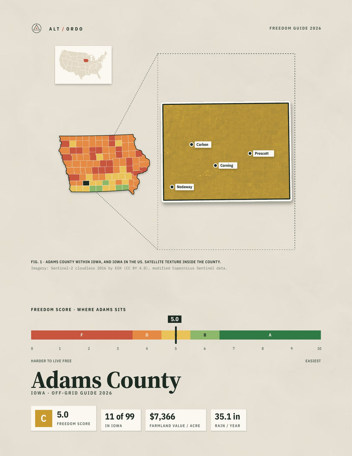 Adams County, Iowa Off-Grid Guide 2026