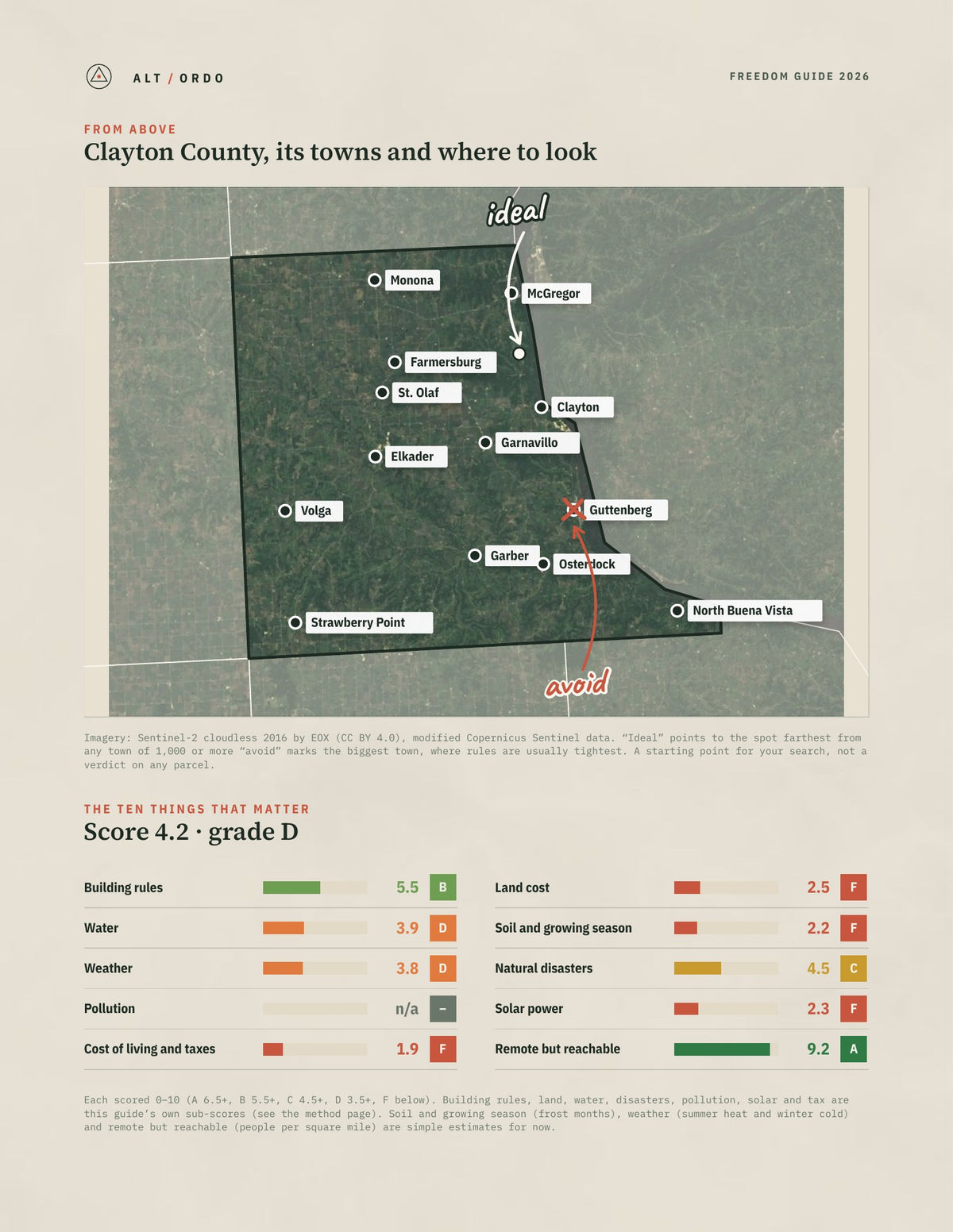 Clayton County, Iowa Off-Grid Guide 2026 from above