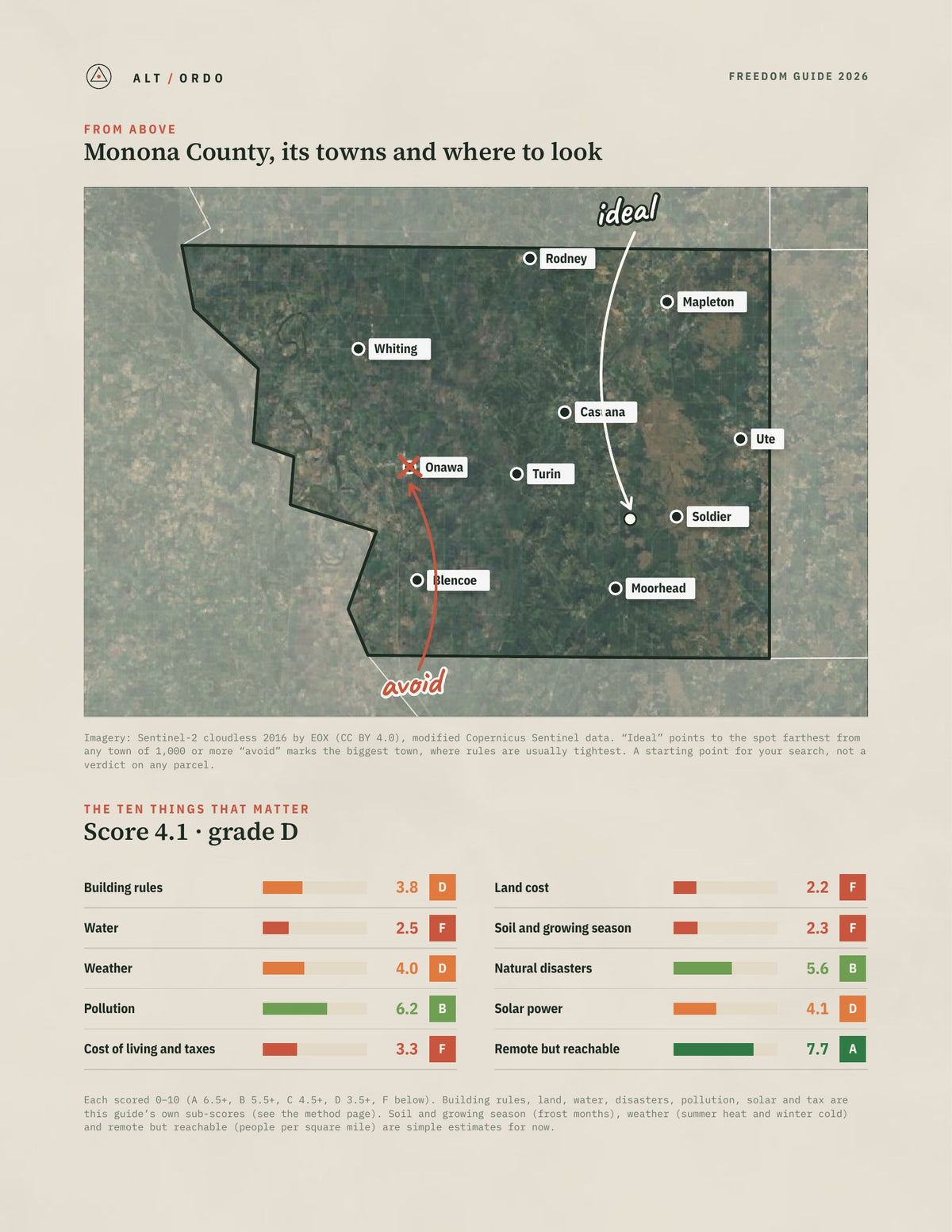 Monona County, Iowa Off-Grid Guide 2026 from above