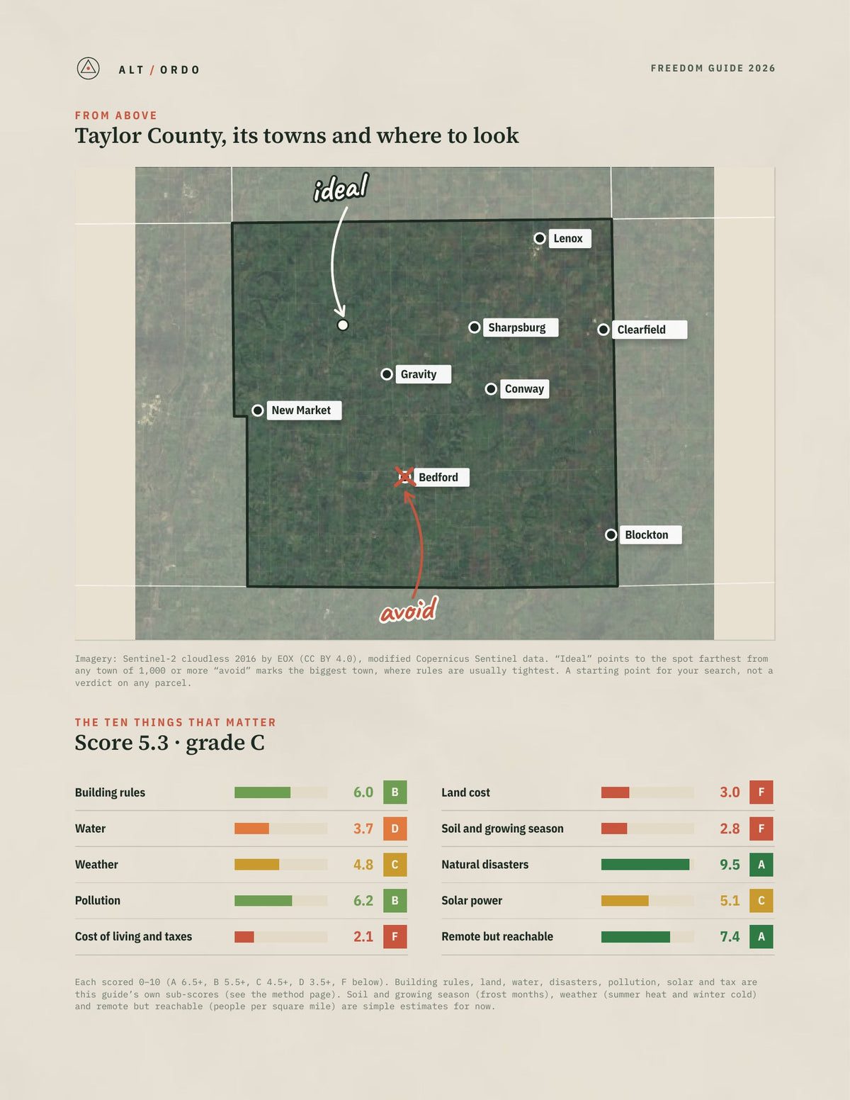 Taylor County, Iowa Off-Grid Guide 2026 from above