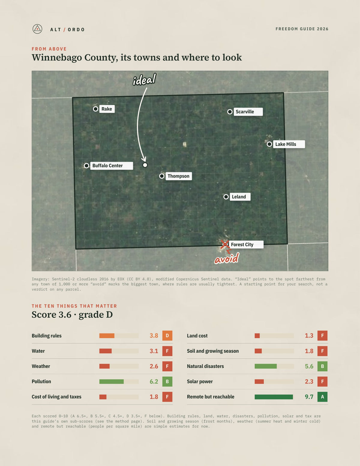Winnebago County, Iowa Off-Grid Guide 2026 from above