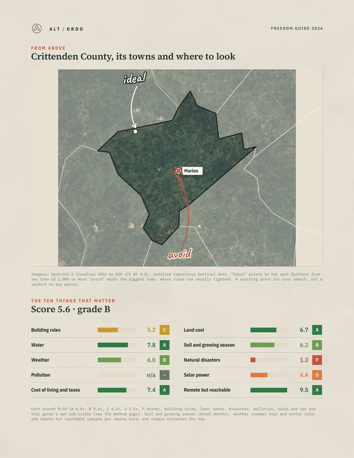 Crittenden County, Kentucky Off-Grid Guide 2026 from above