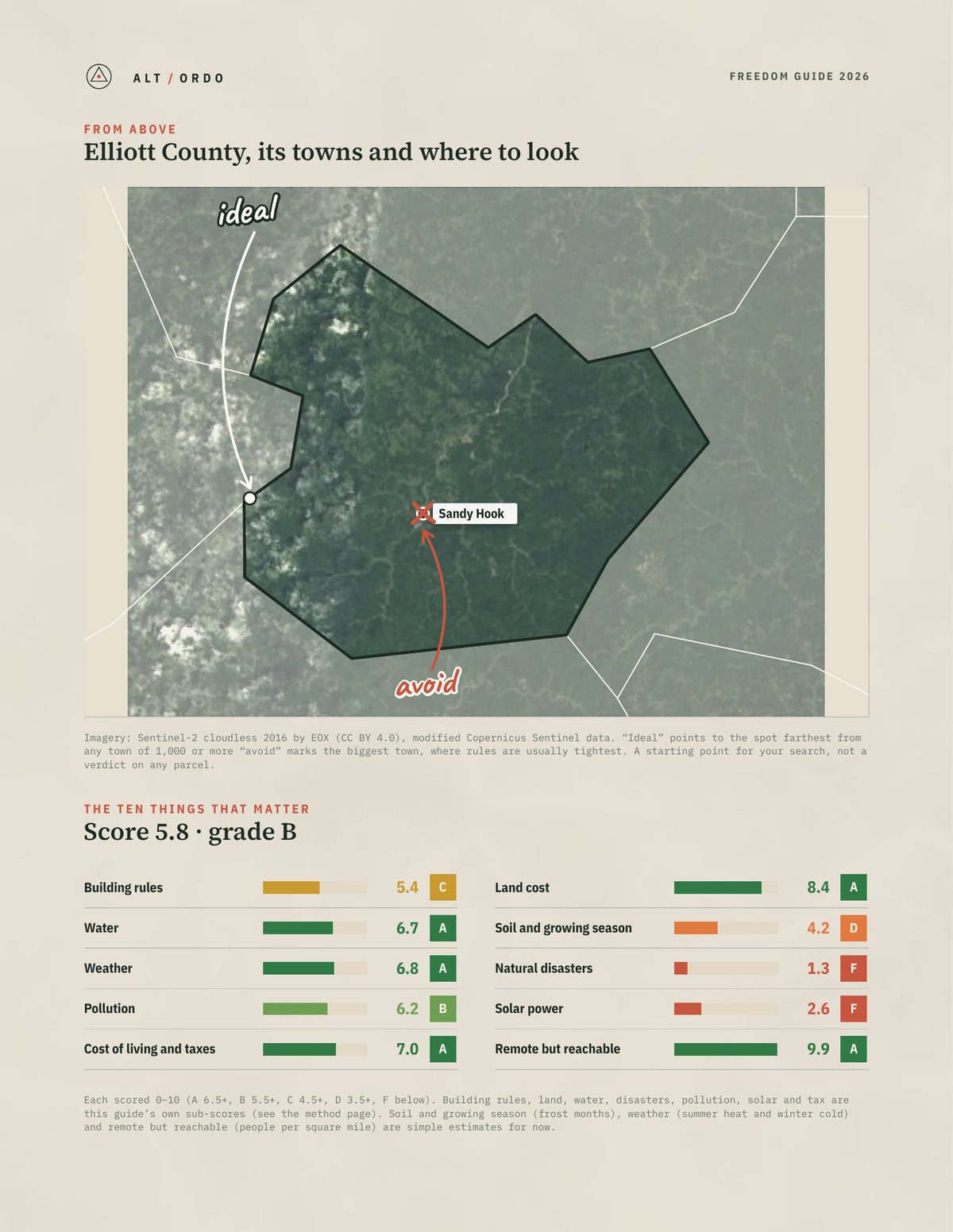 Elliott County, Kentucky Off-Grid Guide 2026 from above