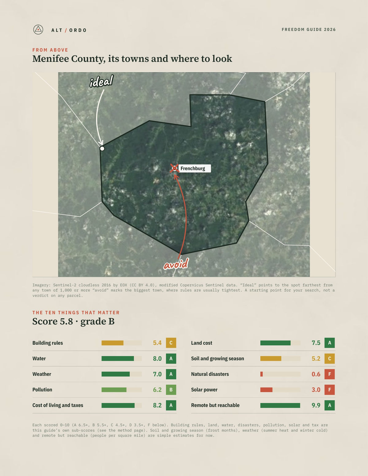 Menifee County, Kentucky Off-Grid Guide 2026 from above