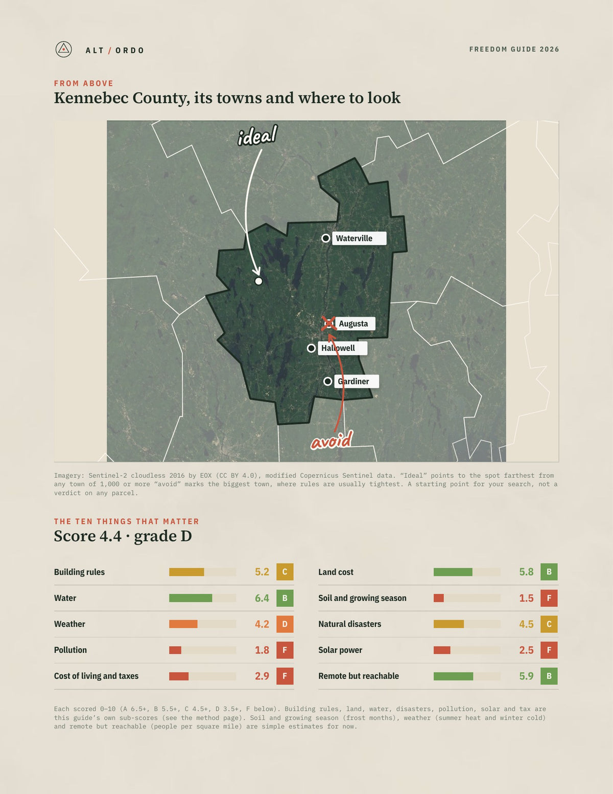 Kennebec County, Maine Off-Grid Guide 2026 from above