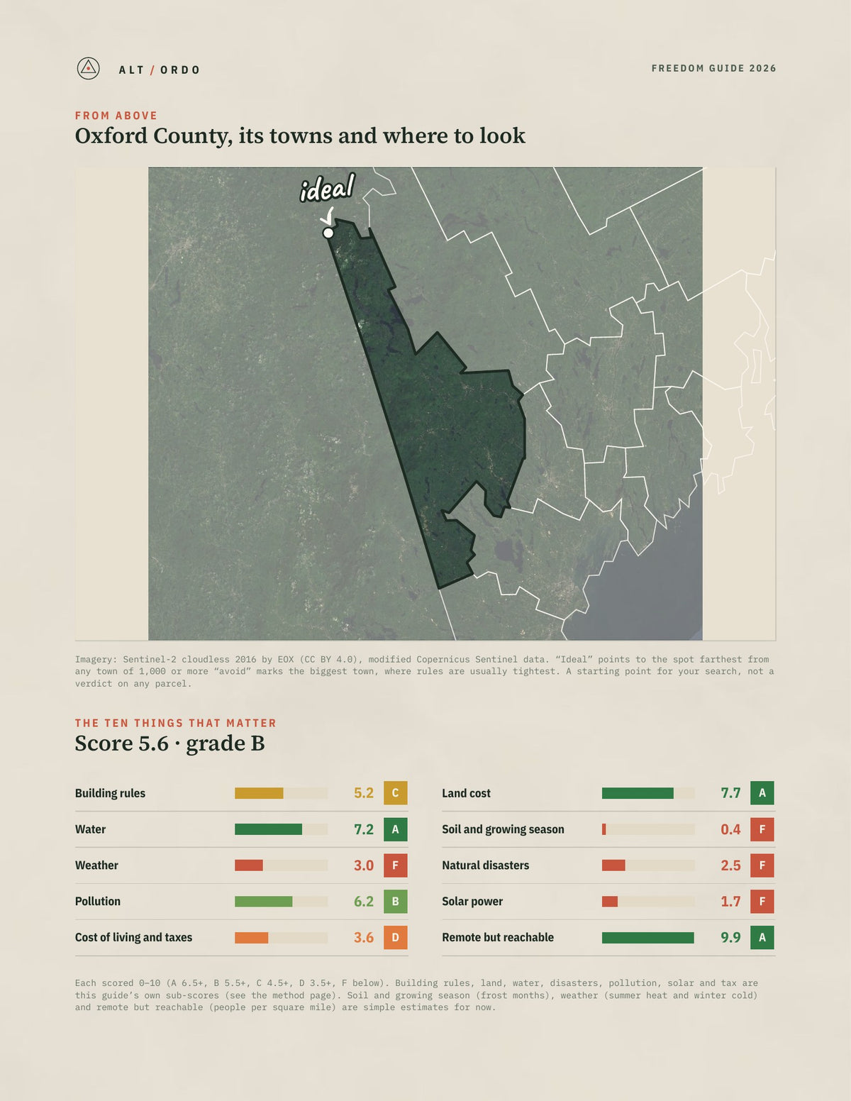 Oxford County, Maine Off-Grid Guide 2026 from above