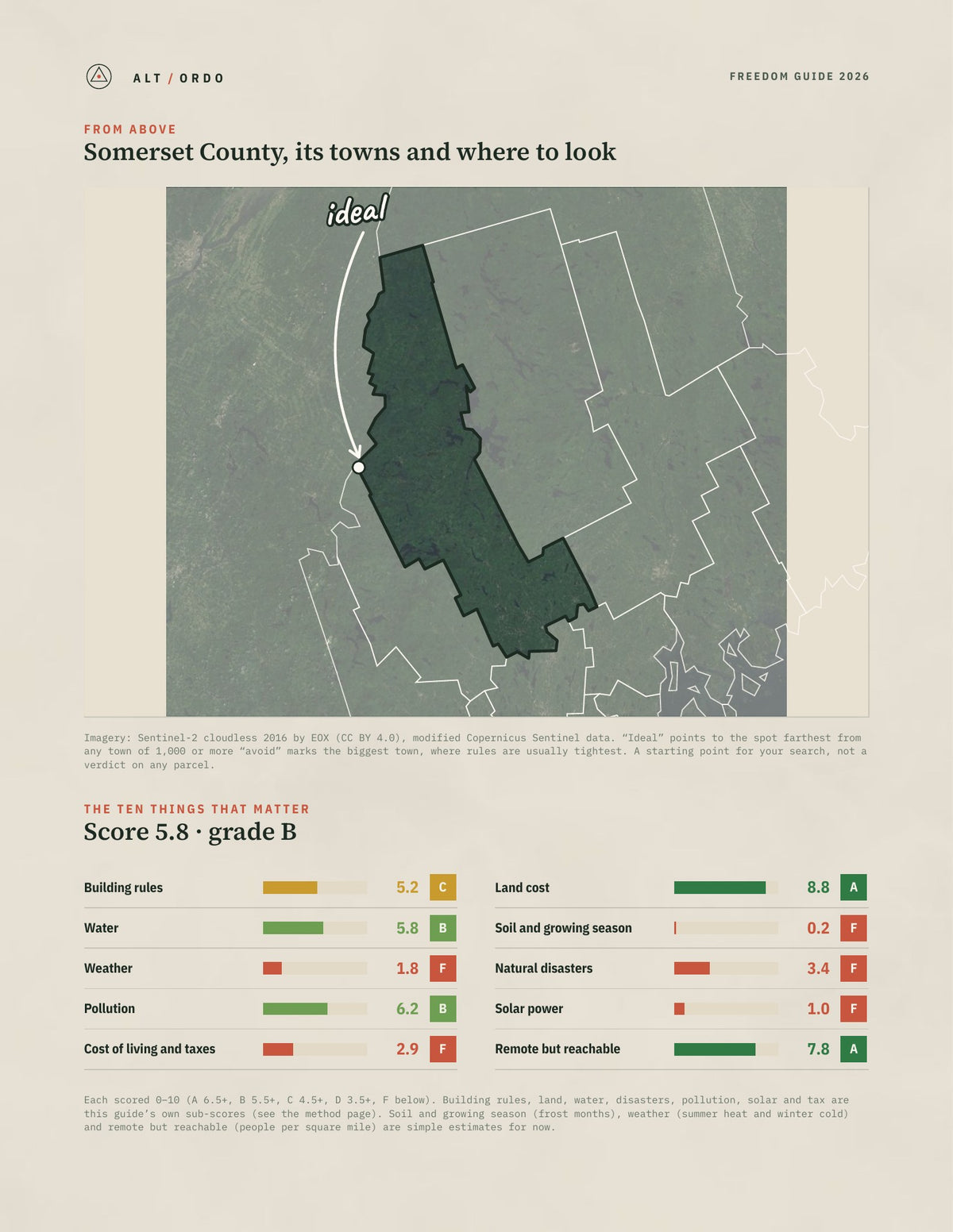 Somerset County, Maine Off-Grid Guide 2026 from above