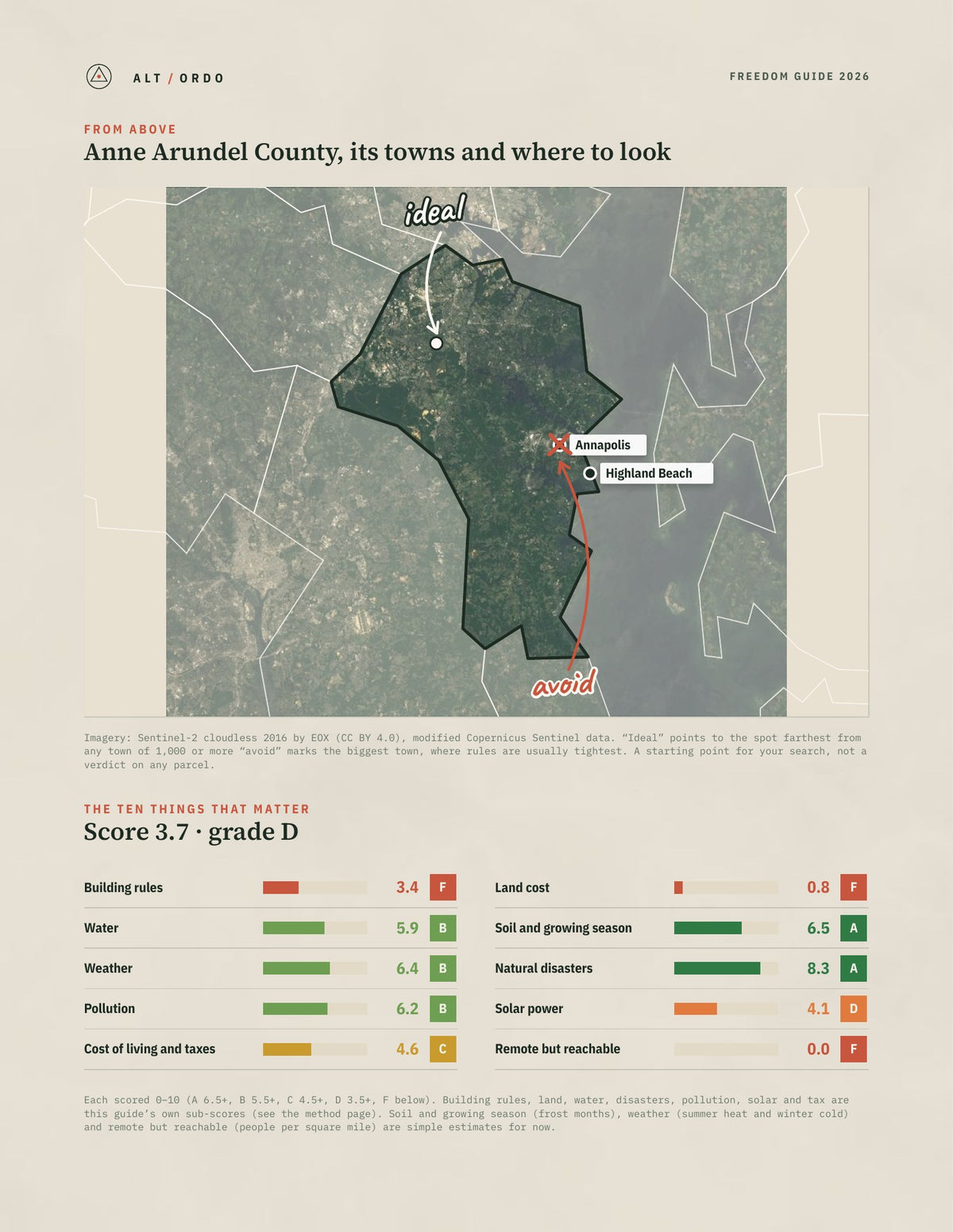 Anne Arundel County, Maryland Off-Grid Guide 2026 from above