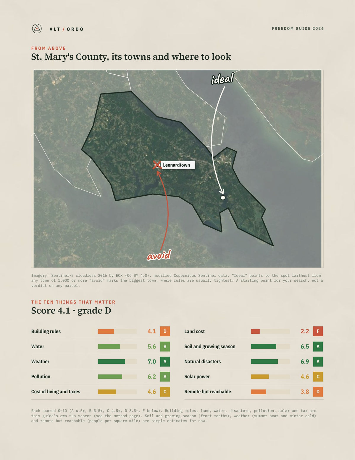 St. Mary's County, Maryland Off-Grid Guide 2026 from above