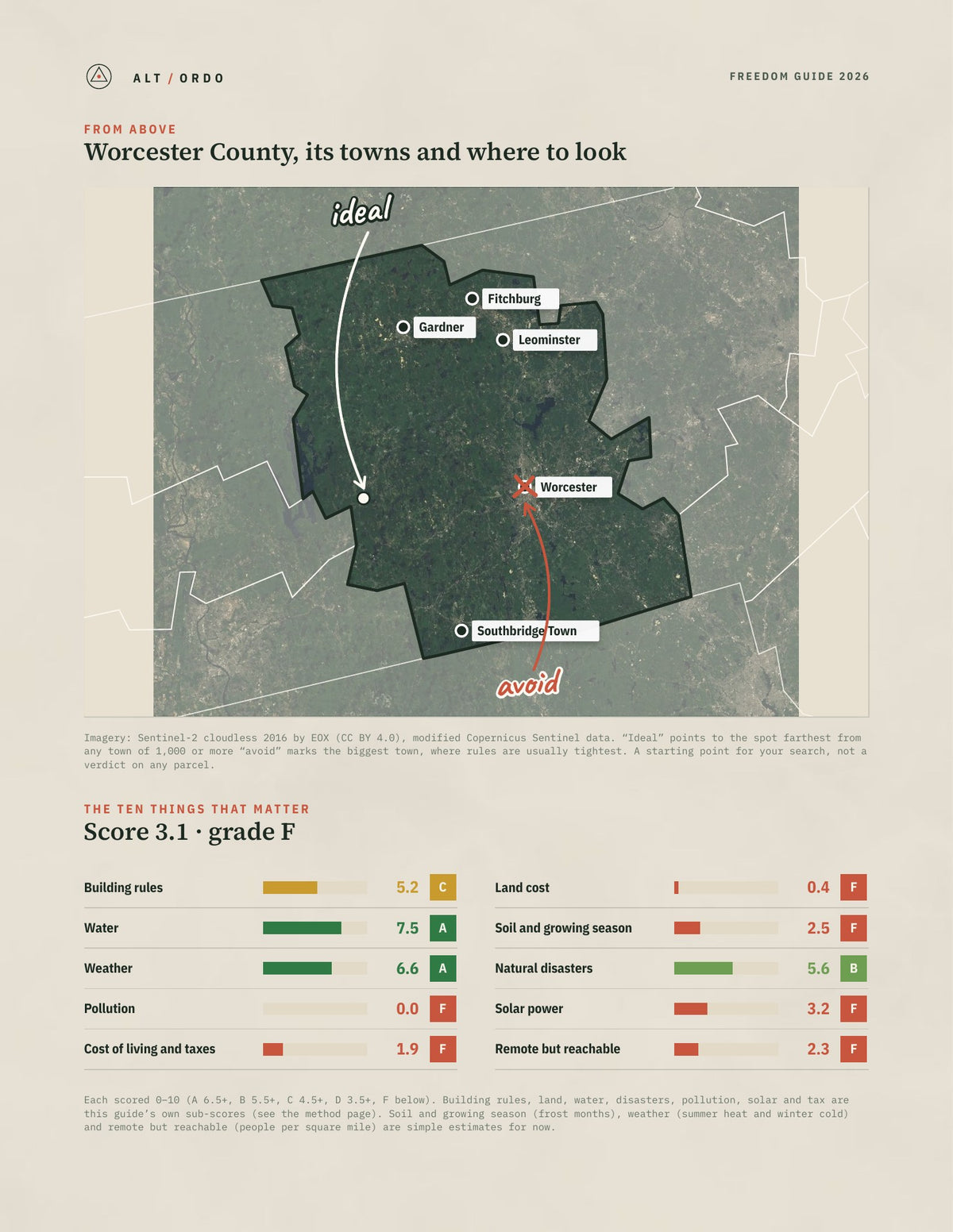 Worcester County, Massachusetts Off-Grid Guide 2026 from above