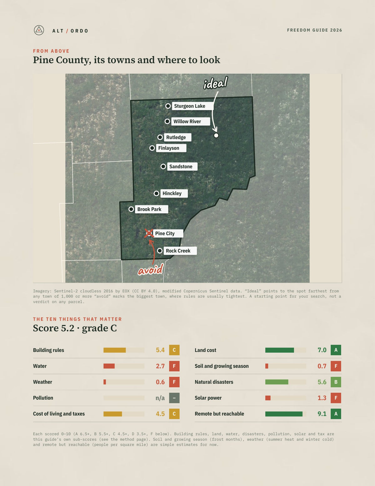 Pine County, Minnesota Off-Grid Guide 2026 from above