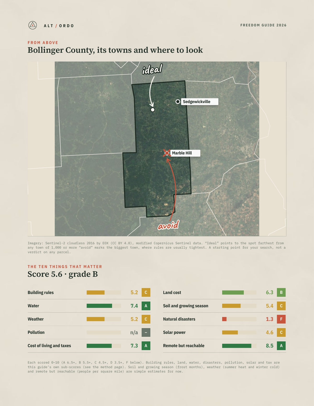 Bollinger County, Missouri Off-Grid Guide 2026 from above