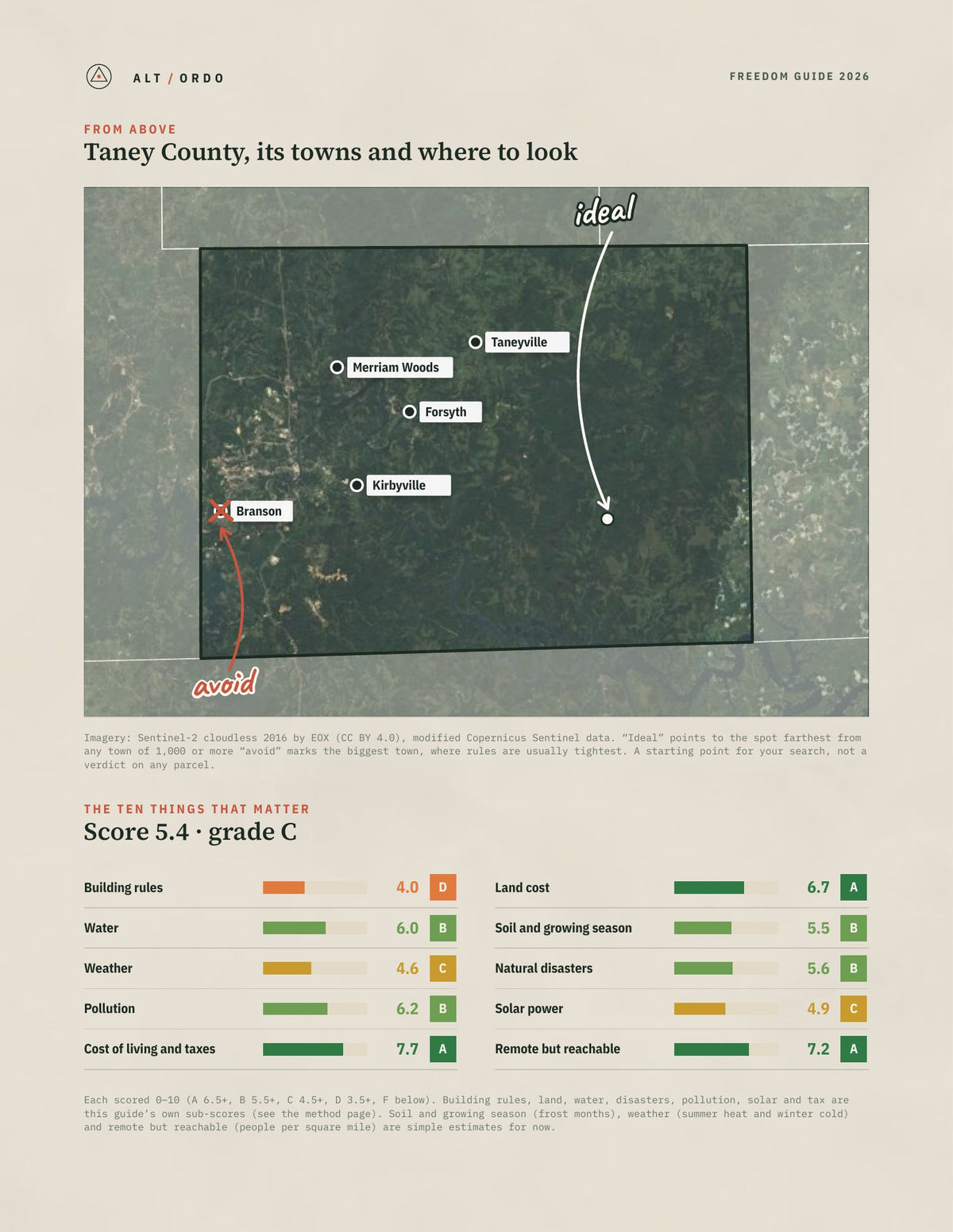 Taney County, Missouri Off-Grid Guide 2026 from above