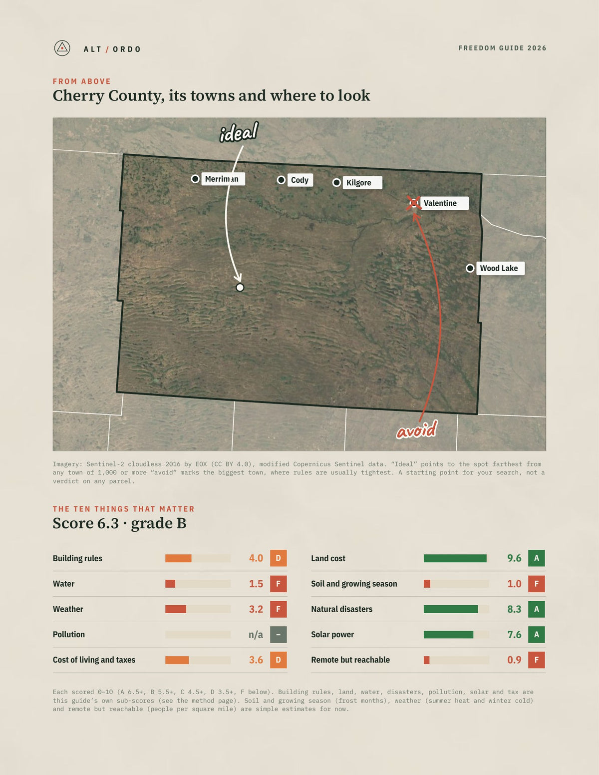 Cherry County, Nebraska Off-Grid Guide 2026 from above