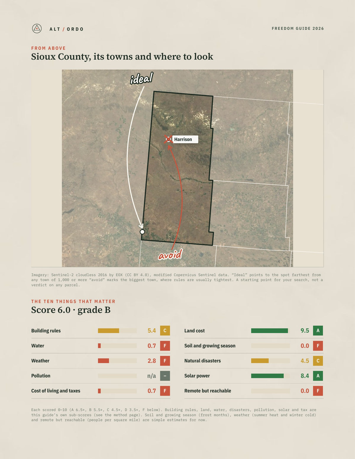 Sioux County, Nebraska Off-Grid Guide 2026 from above