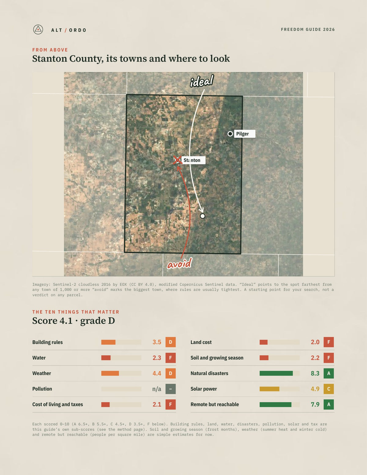 Stanton County, Nebraska Off-Grid Guide 2026 from above