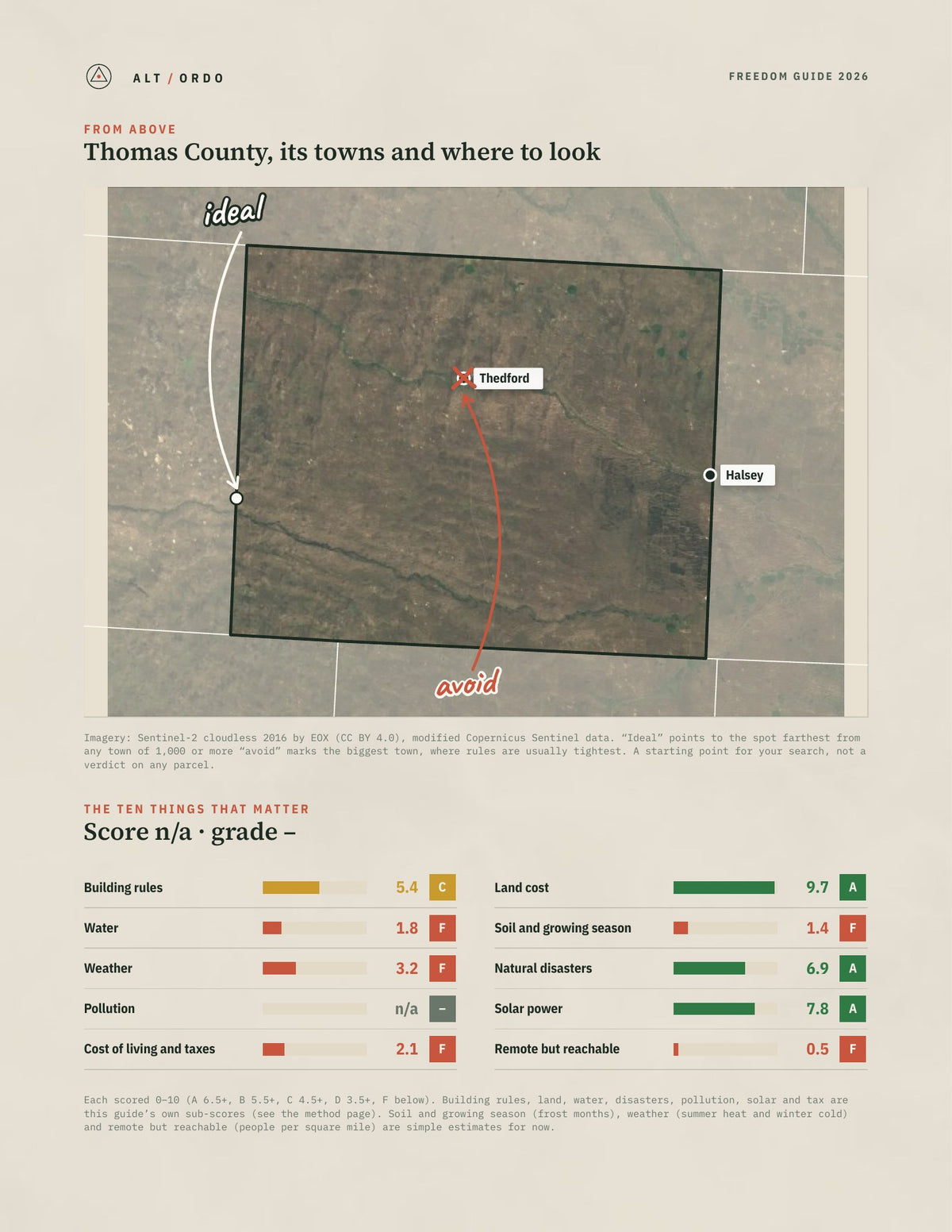 Thomas County, Nebraska Off-Grid Guide 2026 from above