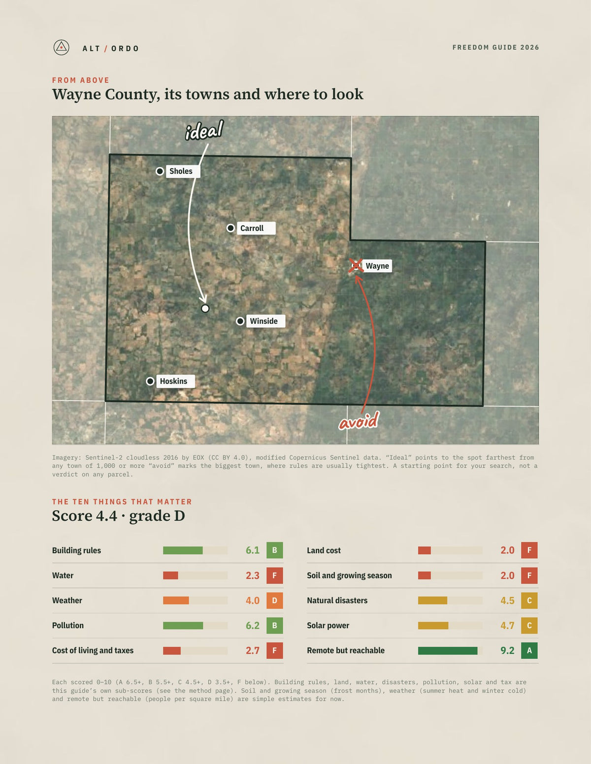 Wayne County, Nebraska Off-Grid Guide 2026 from above