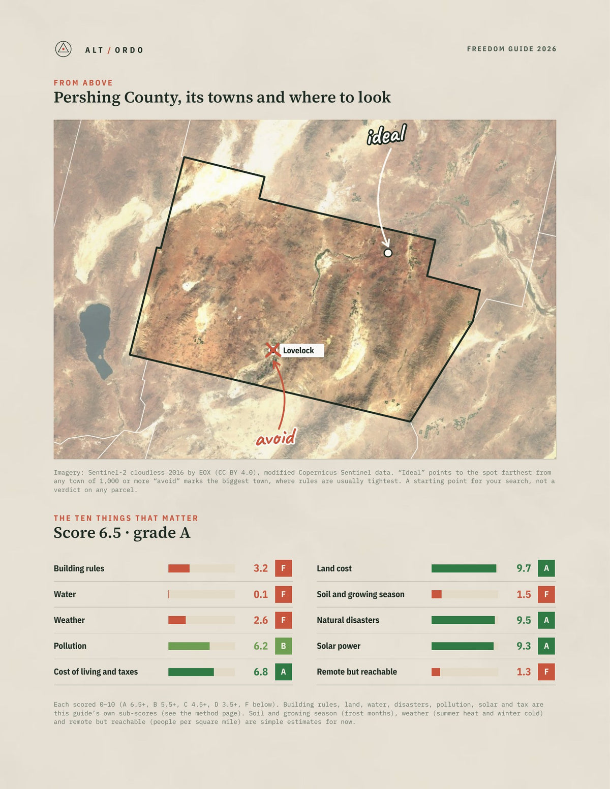 Pershing County, Nevada Off-Grid Guide 2026 from above