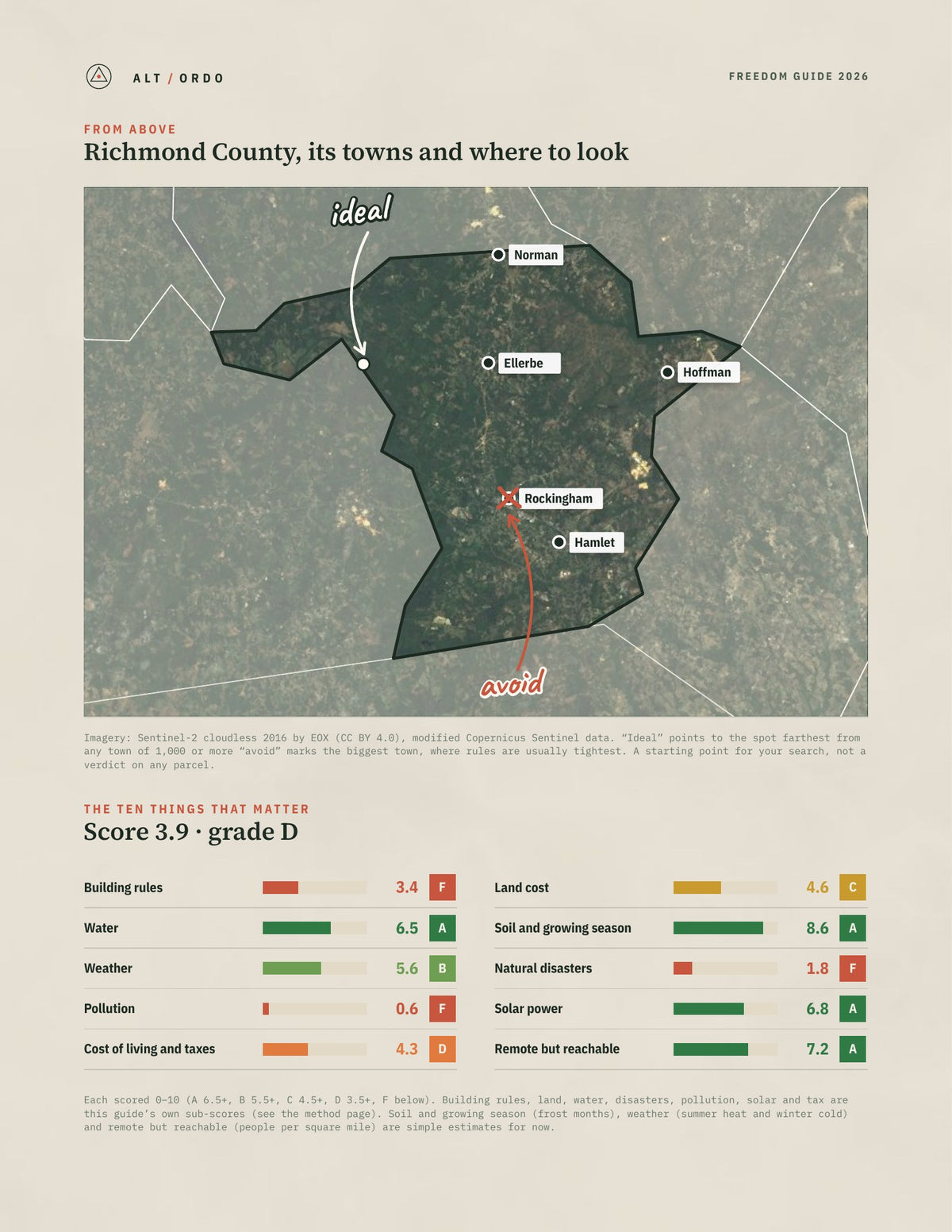 Richmond County, North Carolina Off-Grid Guide 2026 from above
