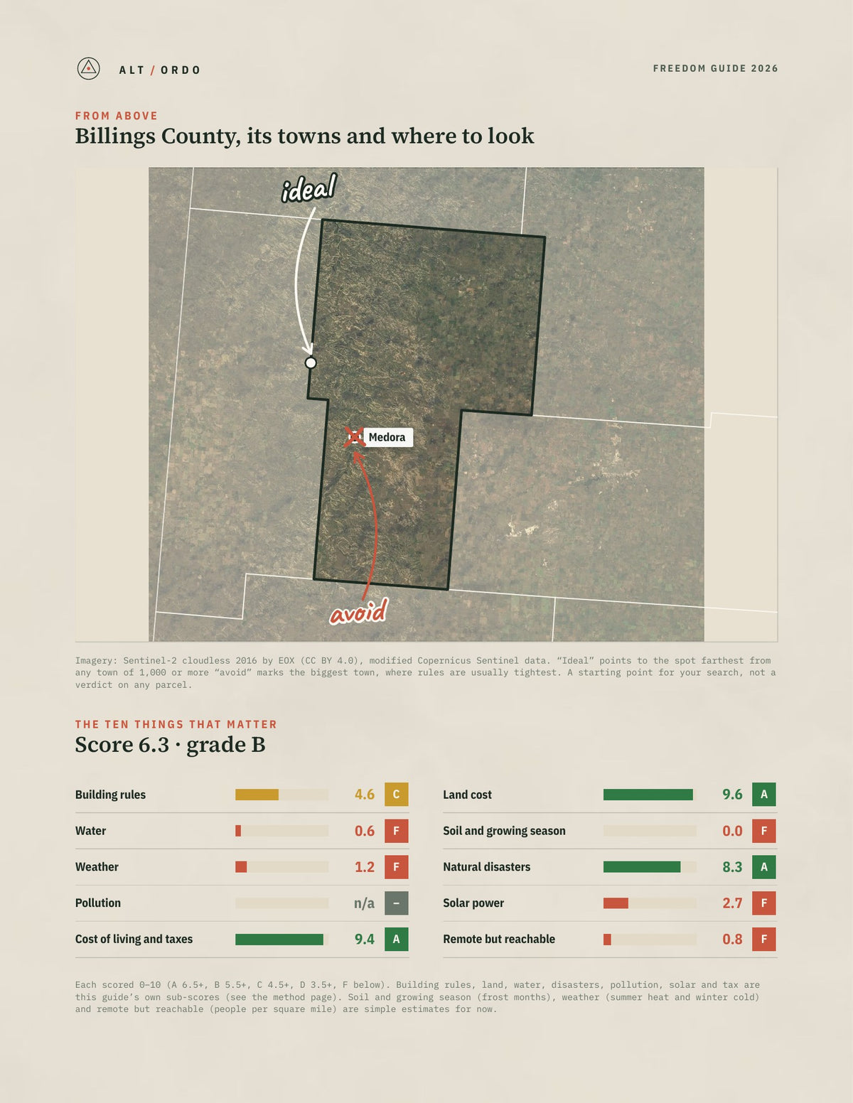 Billings County, North Dakota Off-Grid Guide 2026 from above