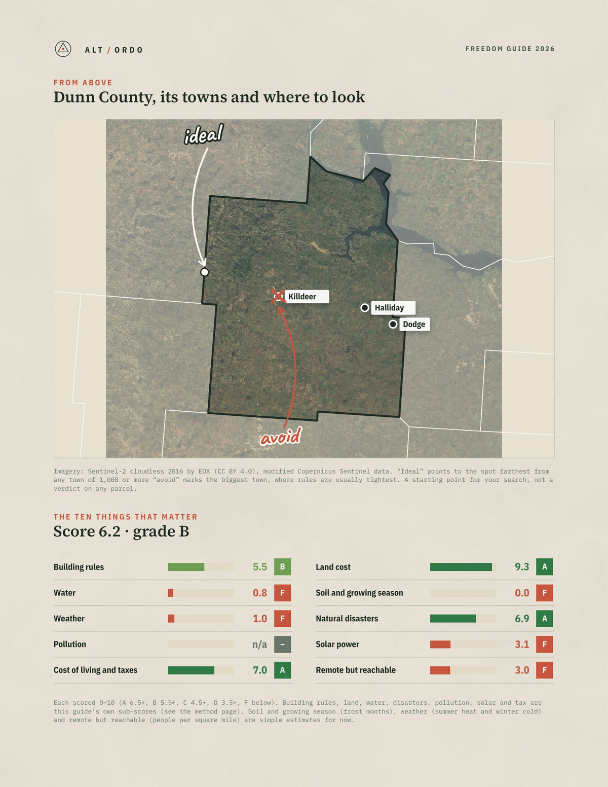 Dunn County, North Dakota Off-Grid Guide 2026 from above
