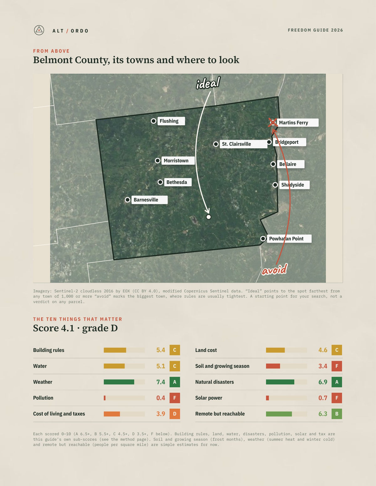 Belmont County, Ohio Off-Grid Guide 2026 from above