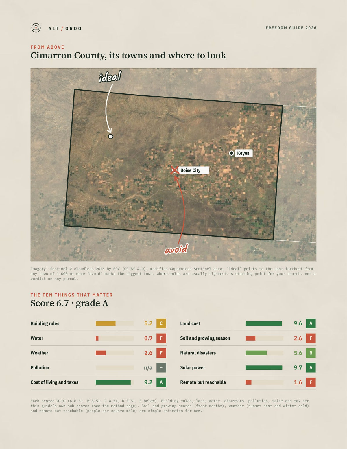 Cimarron County, Oklahoma Off-Grid Guide 2026 from above