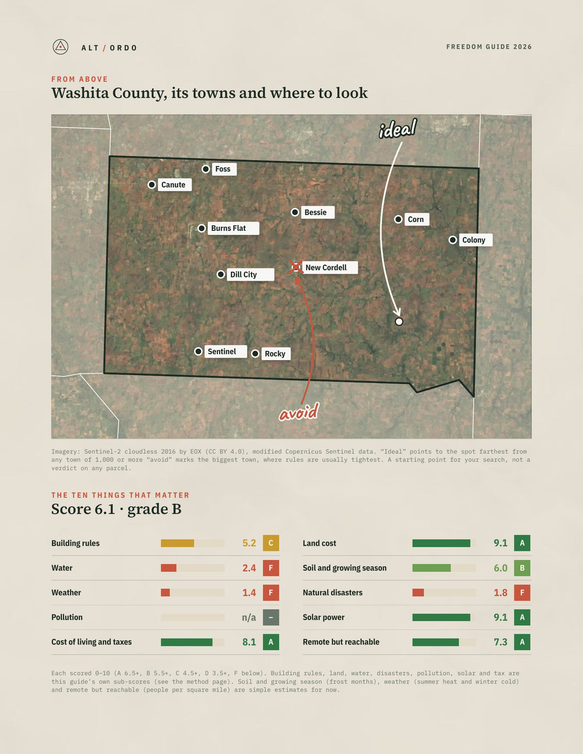 Washita County, Oklahoma Off-Grid Guide 2026 from above