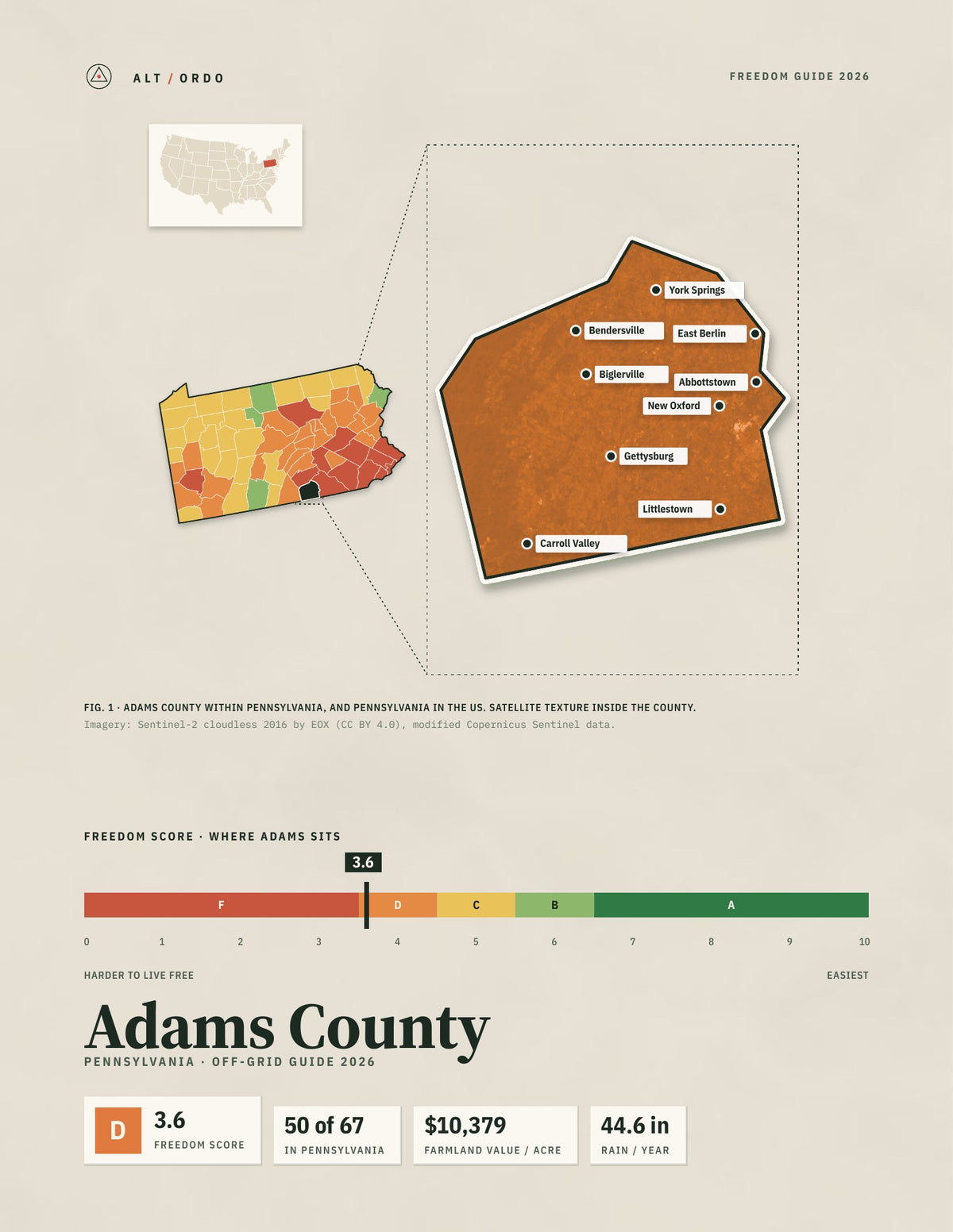 Adams County, Pennsylvania Off-Grid Guide 2026