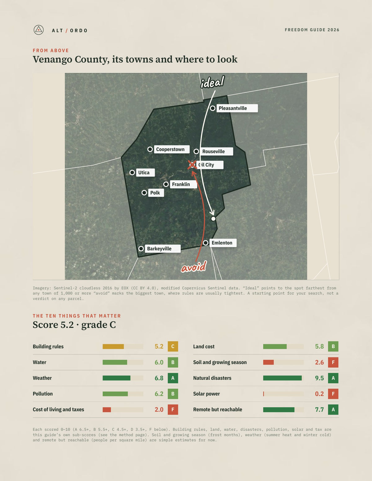 Venango County, Pennsylvania Off-Grid Guide 2026 from above